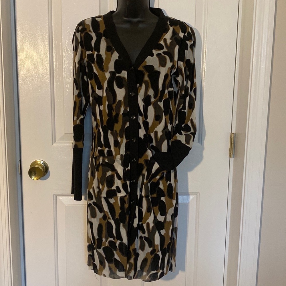 Etcetera animal print duster cardigan